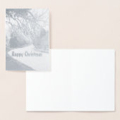 雪の中のナローボート。 箔カード (ディスプレー)