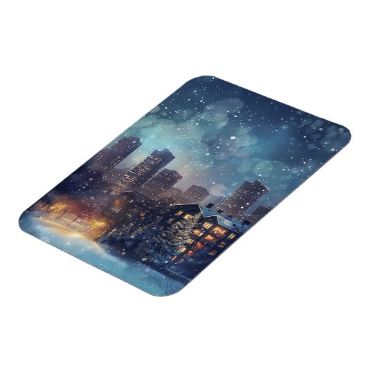 雪の中のニューヨークの例証 マグネット (左側)