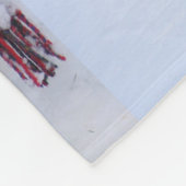 雪の中のノルウェーの林猫 フリースブランケット (角)