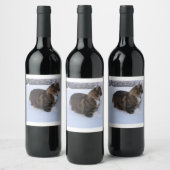 雪の中のノルウェーの林猫 ワインラベル (ボトル)