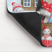 雪の中のハバニーズ犬のクリスマスドッグハウス マウスパッド (コーナー)