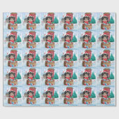 雪の中のハバニーズ犬のクリスマスドッグハウス ラッピングペーパー (フラット)