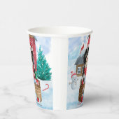 雪の中のハバニーズ犬のクリスマスドッグハウス 紙コップ (右)