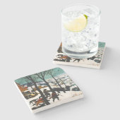 雪の中のハンターズザースノー ストーンコースター (横)