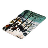 雪の中のハンターズザースノー マグネット (左側)