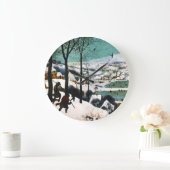 雪の中のハンターズザースノー ラージ壁時計 (ホーム)