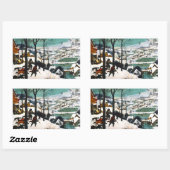 雪の中のハンターズザースノー 長方形シール (シート)