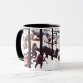 「雪の中のハンター」ファインアートクリスマスマグカップ マグカップ (正面左)