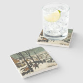 雪の中のハンター(Pieter Bruegel the Elder) ストーンコースター (横)