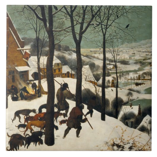 雪の中のハンター(Pieter Bruegel the Elder) タイル (正面)