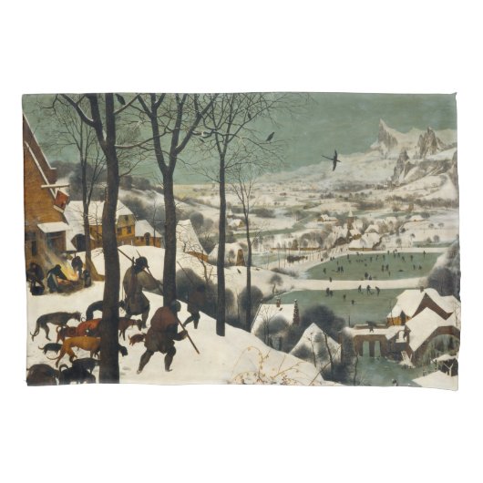 雪の中のハンター(Pieter Bruegel the Elder) 枕カバー (正面左)