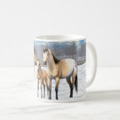 雪の中のバックスキンアパロオーサ馬 コーヒーマグカップ (正面右)