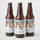 雪の中のバックスキンアパロオーサ馬 ビールラベル (ボトル)