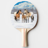 雪の中のバックスキンアパロオーサ馬 卓球ラケット (裏面)