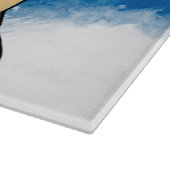 雪の中のパグドッグのクリスマスウォーターカラーアートポートレート カッティングボード (角)