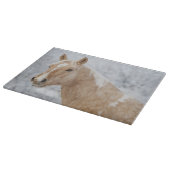 雪の中のパラミノ馬 カッティングボード (角)