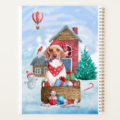 雪の中のビーグル犬クリスマスドッグハウス プランナー手帳 (裏面)