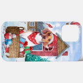雪の中のビーグル犬 クリスマス犬小屋 Case-Mate iPhoneケース (裏面 (横))