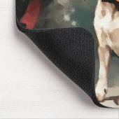 雪の中のビーグル犬 マウスパッド (コーナー)