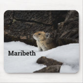 雪の中のピカあなたの名前 マウスパッド (正面)