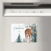 雪の中のフェスティバルシカ マグネット (インサイチュ (食洗機))