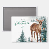 雪の中のフェスティバルシカ マグネット (正面/裏面)