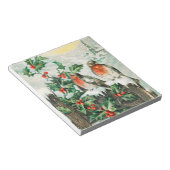 雪の中のフェンスの上に2つのロビン ノートパッド (アングル)