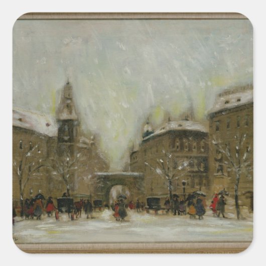 雪の中のブダペスト スクエアシール (正面)