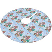 雪の中のブルテリア犬クリスマスドッグハウス ブラッシュドポリエステルツリースカート (アングル)