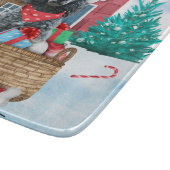 雪の中のプードル犬クリスマスドッグハウス カッティングボード (角)