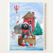 雪の中のプードル犬 クリスマスの犬小屋 プランナー手帳 (裏面)
