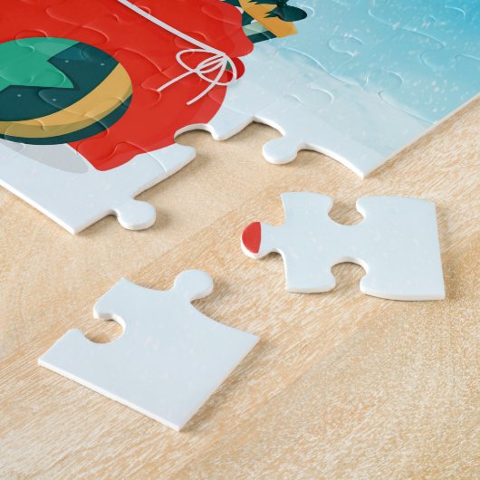 雪の中のベルネス山とクリスマスプレゼント ジグソーパズル (側面)