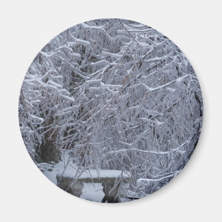 雪の中のベンチ マグネット