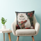 雪の中のペルシャ猫 クッション (椅子)