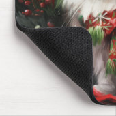 雪の中のペルシャ猫 マウスパッド (コーナー)