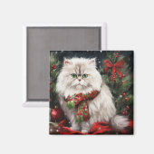 雪の中のペルシャ猫 マグネット (正面/裏面)