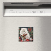 雪の中のペルシャ猫 マグネット (インサイチュ (食洗機))