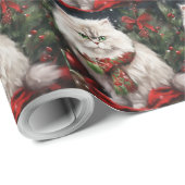 雪の中のペルシャ猫 ラッピングペーパー (ロールコーナー)
