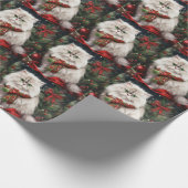 雪の中のペルシャ猫 ラッピングペーパー (角)