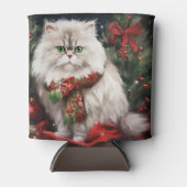 雪の中のペルシャ猫 缶クーラー (正面)