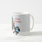 雪の中のペンギン クリスマス コーヒーマグカップ (正面右)