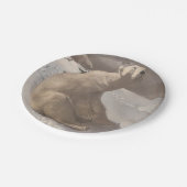 雪の中のホッキョクグマヴィンテージイラストレーション ペーパープレート (アングル)