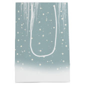 雪の中のホッキョクグマ家族 ミディアムペーパーバッグ (裏面)