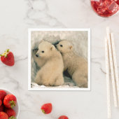 雪の中のホッキョクグマ スタンダードカクテルナプキン (インサイチュ)