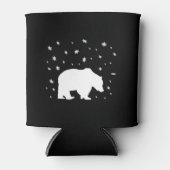 雪の中のホッキョクグマ 缶クーラー (正面)