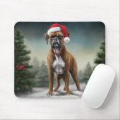 雪の中のボクサードッグ クリスマス マウスパッド (マウス)