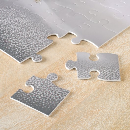 雪の中のボクサー犬 ジグソーパズル (側面)