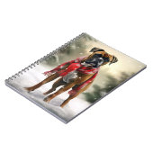 雪の中のボクサー犬 ノートブック (左側)