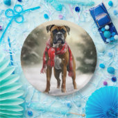 雪の中のボクサー犬 ペーパープレート (パーティー)