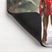 雪の中のボクサー犬 マウスパッド (コーナー)